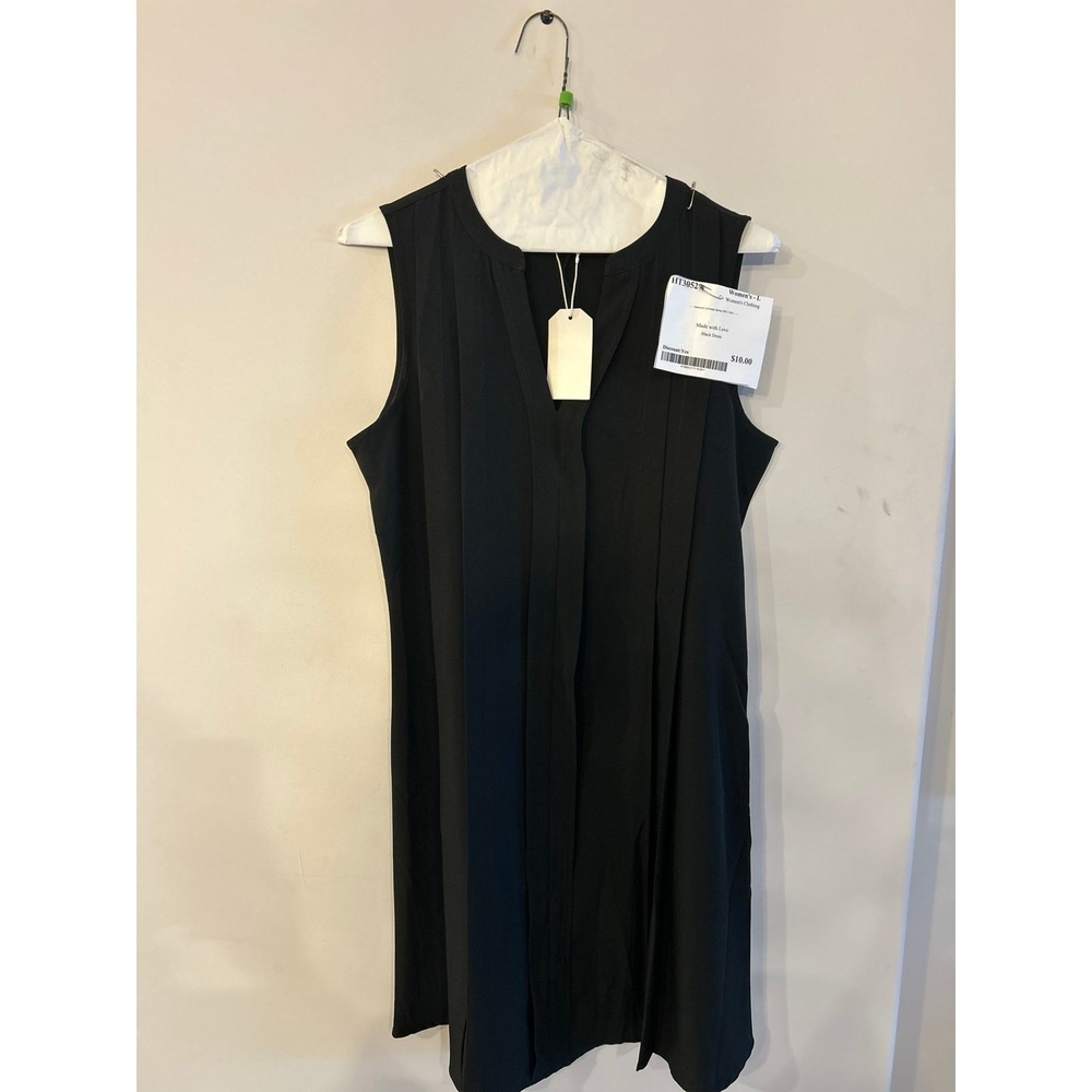 NEW Made with Love Black Dress Pleated L
